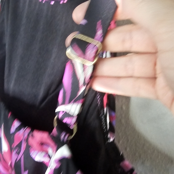 Fit‎ 4 U ur HIPS Hi-Neck Tiered Romper Swimsuit 18W Black Pink Shorts - Picture 8 of 11